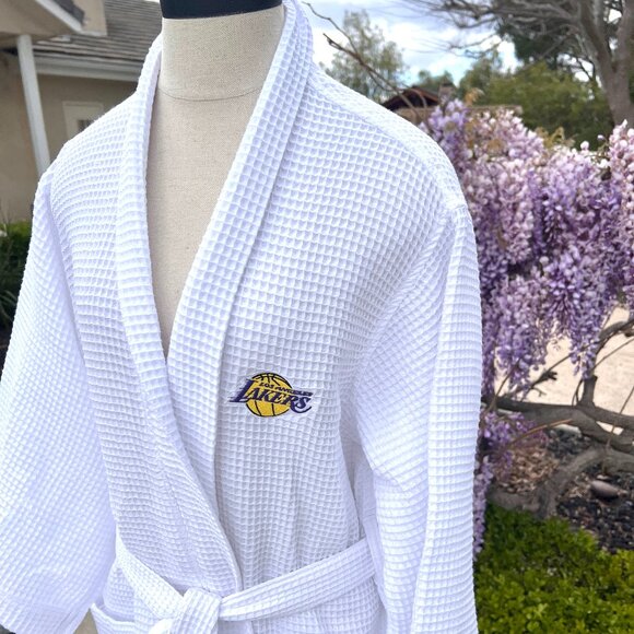 Lakers - Robe - White Waffle Weave - Like New - OS - Unisex - Picture 3 of 11